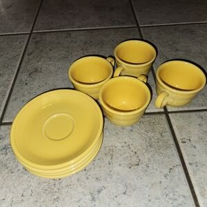 Fiestaware cups and saucers set of 4